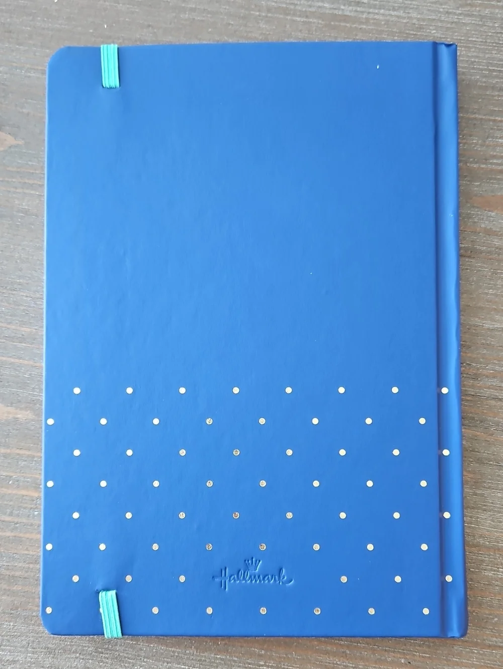 Hallmark Oscar Wilde Quote Dot Grid Journal - Blue with Teal Elastic New